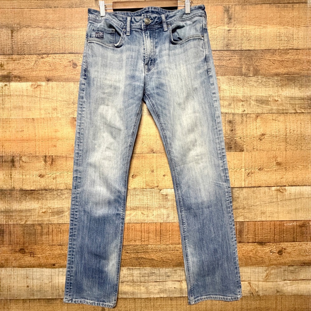 Buffalo David Bitton Six-X Mens Slim Straight Stretch Jeans Light Wash 33x32